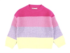 Kids ONLY fuchsia purple/moonlite mauve/lavendula/french vanilla stribet pullover striktrøje